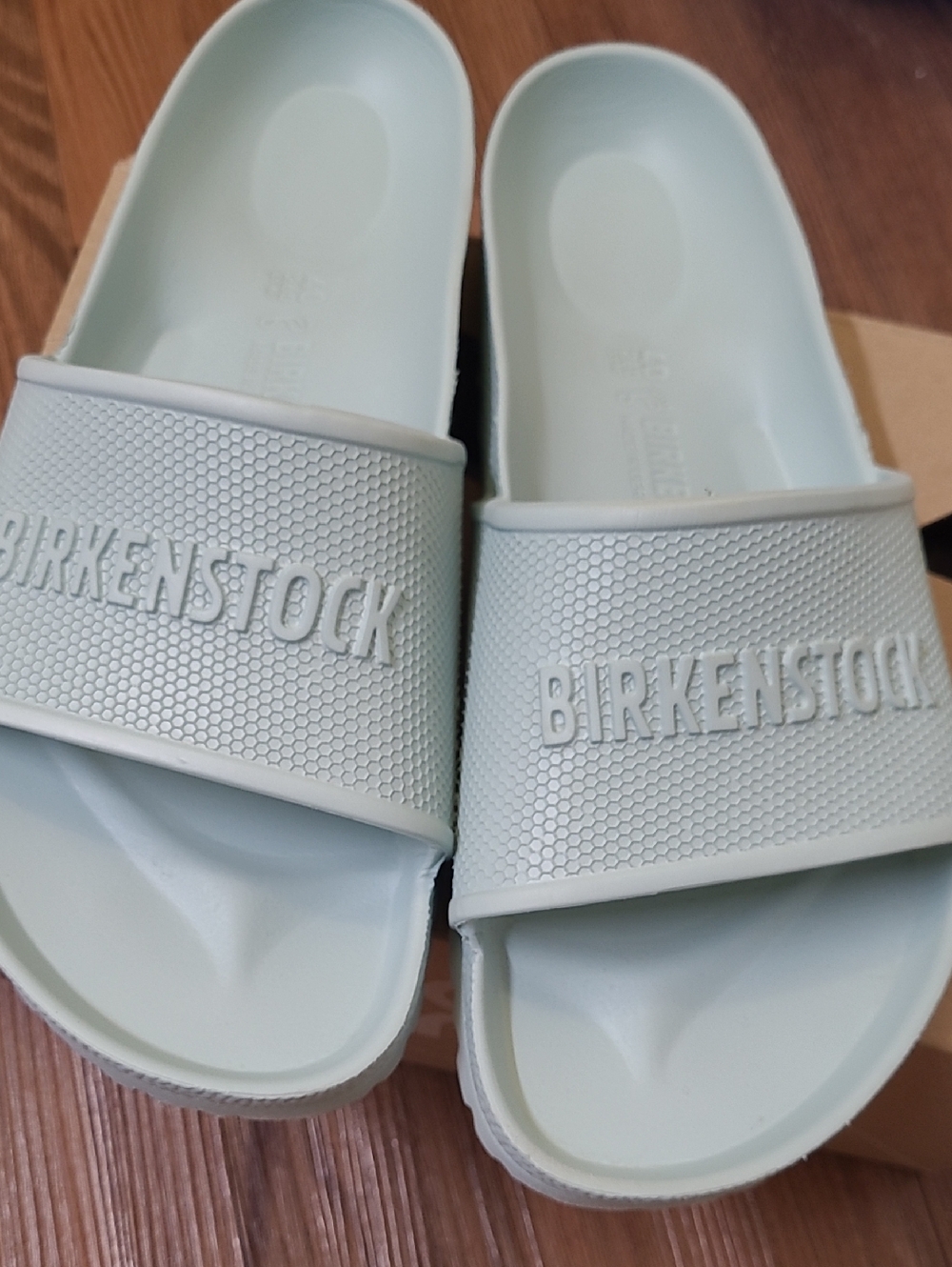 Birkenstock Mint Green EVA Slide Sandals for women size 40 used good.